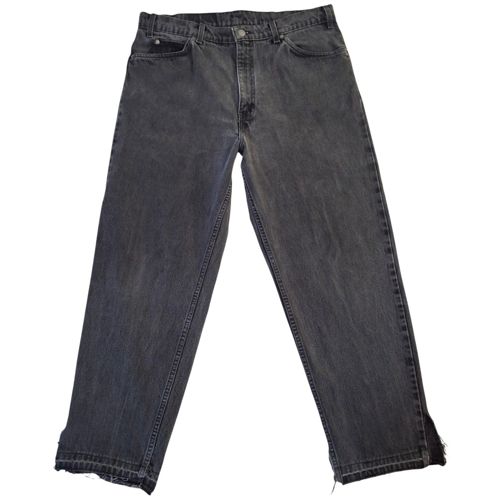 VTG Levi's 550 Orange Tab Jeans Men's 38x32* (36x28) Black Relaxed Tapered Denim